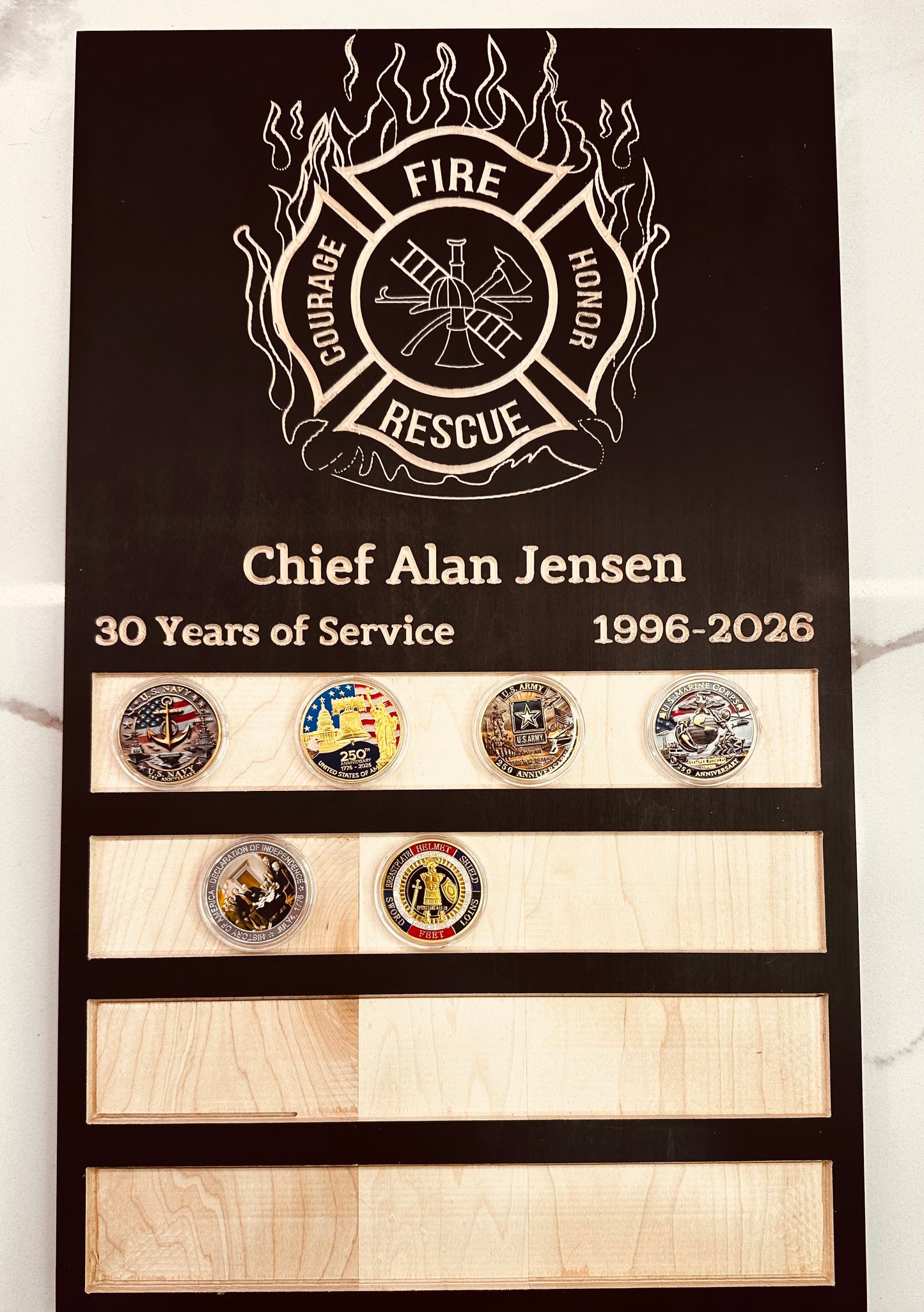 First Responder Challenge Coin Display